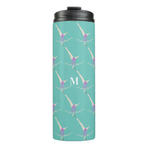 Monogramm künstlerisches Schwimmen Thermosbecher