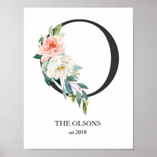 Monogramm-Kunstposter, Buchstabe O, Hochzeit, Kind Poster
