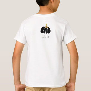 Monogramm Kürbis in Schwarz, Weiß und Gold T-Shirt