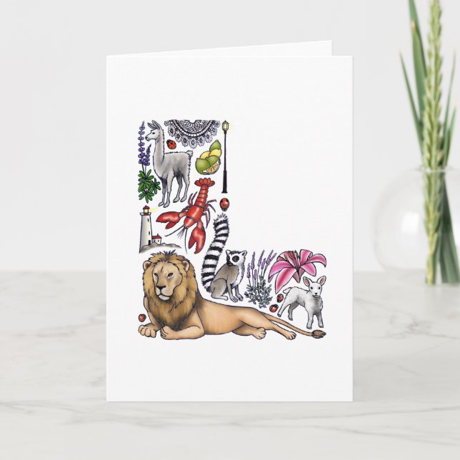 Monogramm "L" Anmerkungskarte (Vorderseite)