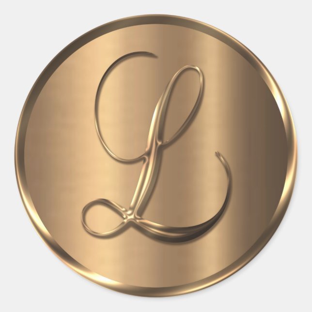 Monogramm L NONMETALLIC Bronze-Umschlag Aufkleber (Vorderseite)