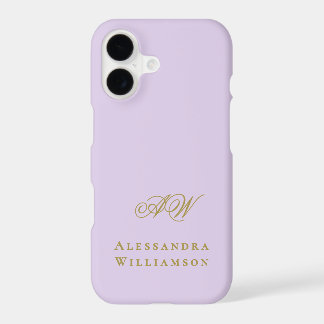 Monogramm Lavendel Gold Initialen Name Minimalisti