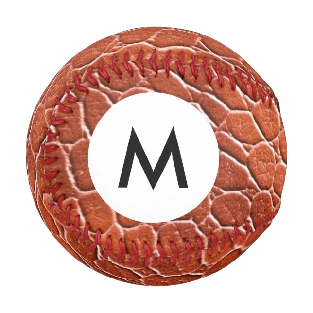 Monogramm-Lederstruktur Baseball (Vorderseite Links)