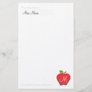 Monogramm-Lehrer-Briefpapier Briefpapier
