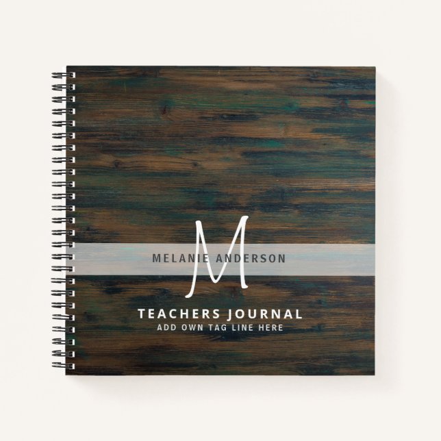 Monogramm Lehrer Vielen Dank, Ende des Jahres Gesc Notizbuch (Vorderseite)