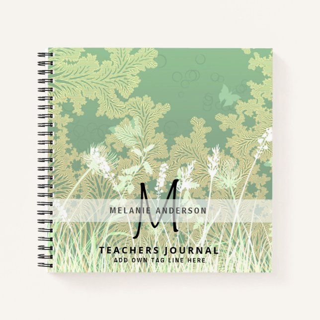 Monogramm Lehrer Vielen Dank, Ende des Jahres Gesc Notizbuch (Vorderseite)