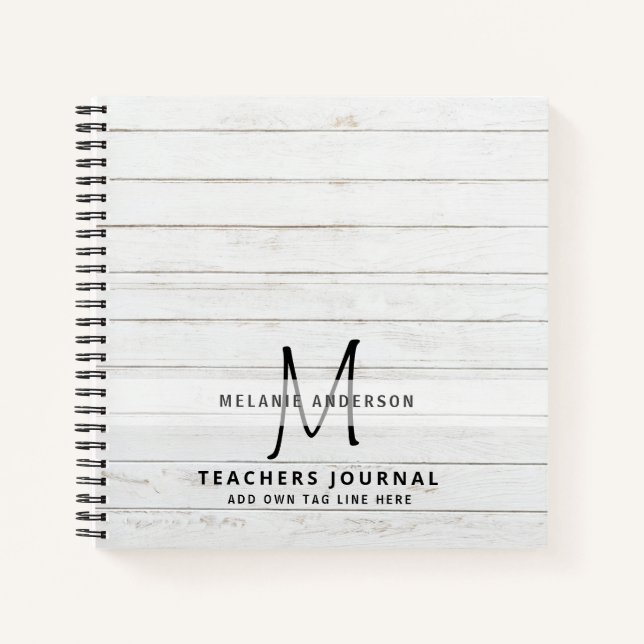 Monogramm Lehrer Vielen Dank, Ende des Jahres Gesc Notizbuch (Vorderseite)