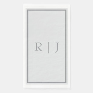 Monogramm Leichter Grauton Dunkelgrau Hochzeit küh Serviette