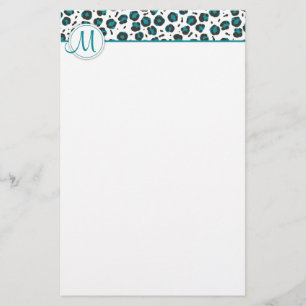 Monogramm-Leopard-Druck-Briefpapier Briefpapier