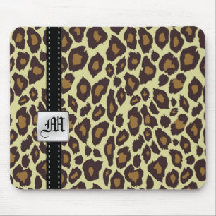 Monogramm-Leopard Mousepad