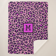 Monogramm Leopard Print Initial Animal Lila