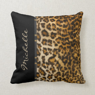 Monogramm Leopard-Stilkissen Kissen