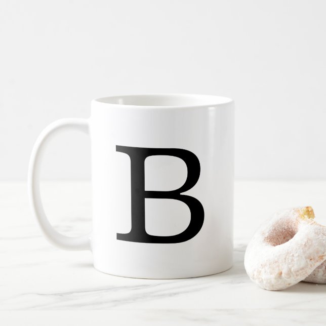 Monogramm Letter B Klassische Tasse, 11 oz Kaffeetasse (Mit Donut)