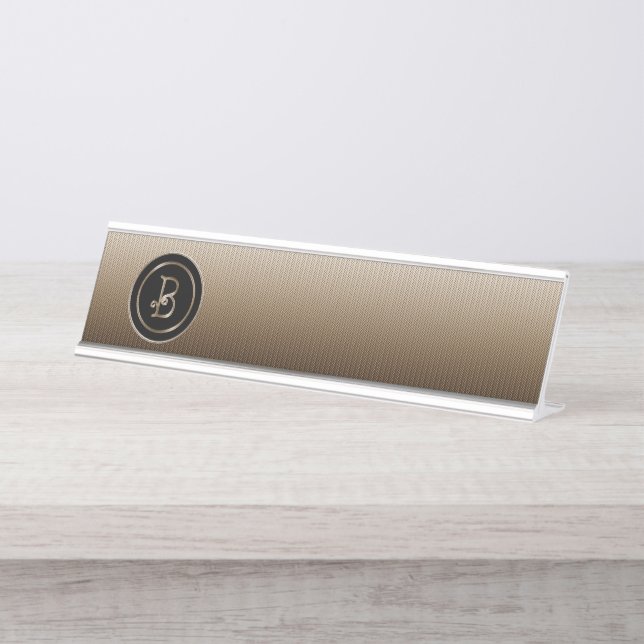 Monogramm ‚Letter B‘ Schreibtischnamensplakette (Vorderseite )