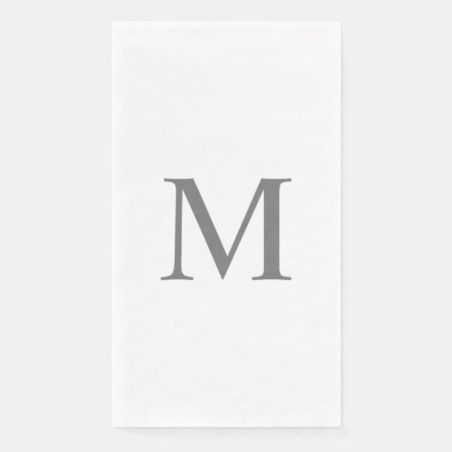 Monogramm Letter Brautparty Wedding Gray Custom Serviette (Vorderseite)