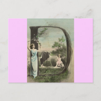 Monogramm Letter D Postkarte