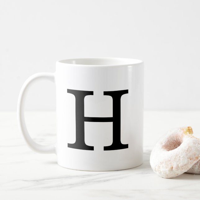 Monogramm Letter H Klassische Tasse, 11 oz Kaffeetasse (Mit Donut)