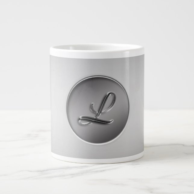 Monogramm ‚Letter L‘ Jumbo-Tasse (Vorderseite)
