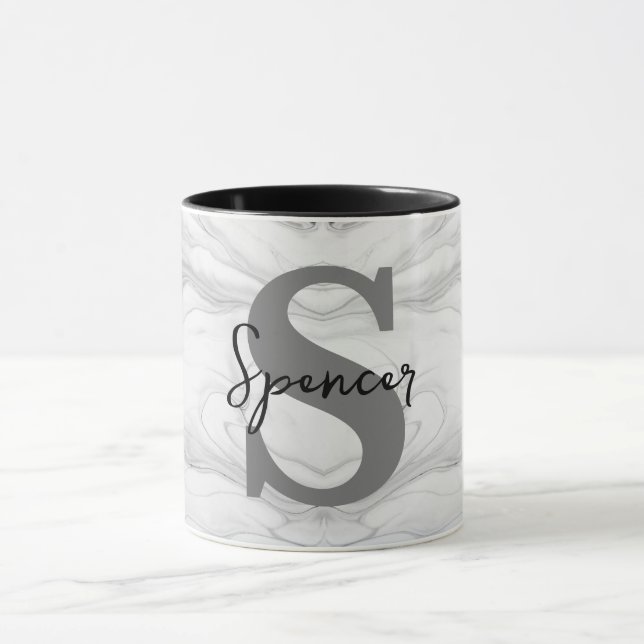 Monogramm-Letter S aus modernem und klassischem Ma Tasse (Zentrum)