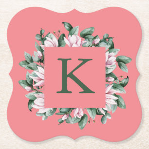 Monogramm Letter Square Florrahmen Untersetzer