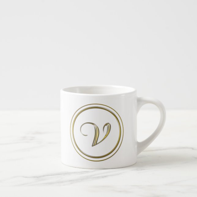 Monogramm "Letter V" Espressotasse (Rechts)