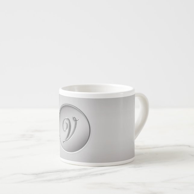 Monogramm "Letter V" Espressotasse (Vorderseite Rechts)