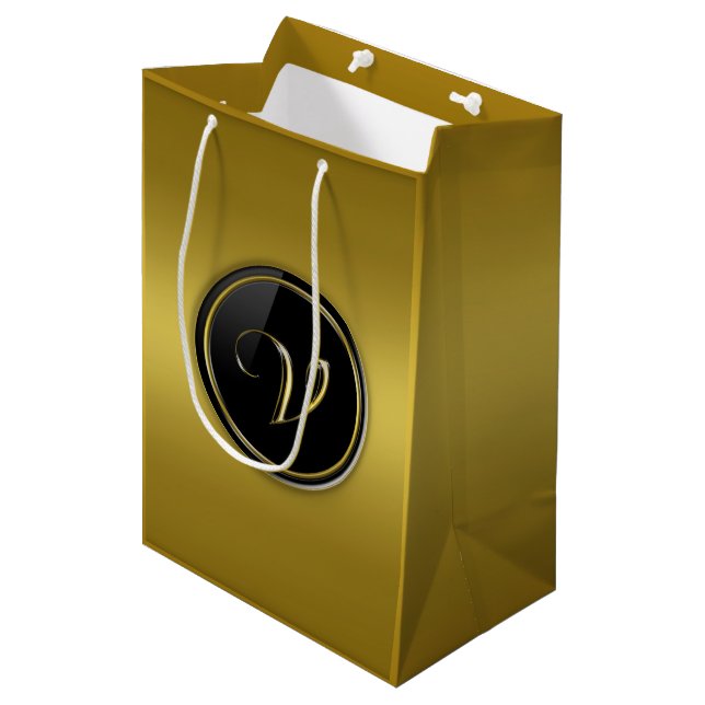 Monogramm "Letter V" Mittlere Geschenktüte (Vorderseite Schrägansicht)