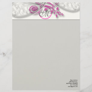Monogramm Letterhead Gray und Himbeere Briefbogen