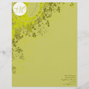 Monogramm Letterhead-Limone Blätter