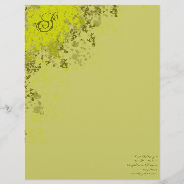 Monogramm Letterhead-Limone Blätter (Vorderseite)
