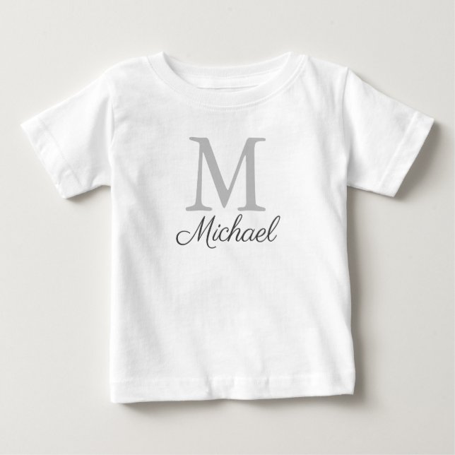 Monogramm-Lichtnebel Baby T-shirt (Vorderseite)