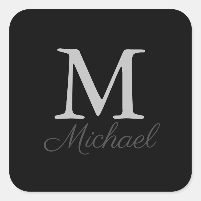 Monogramm-Lichtnebel Quadratischer Aufkleber (Vorderseite)
