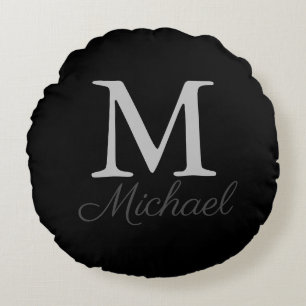 Monogramm-Lichtnebel Rundes Kissen