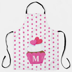 Monogramm Liebe Herz Cupcake Polka Dot Valentine Schürze