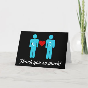 Monogramm-Liebe-Paar-Hochzeit danken Ihnen Karten