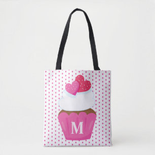 Monogramm-Liebesherzen-Cupcake-Polka-Dot-Valentins