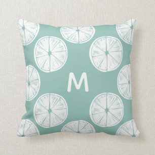 Monogramm   ließ uns Taco über Liebe   aquamarines Kissen