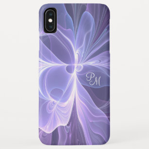 Monogramm Lila Abstrakt Modernes Fraktal Case-Mate iPhone Hülle
