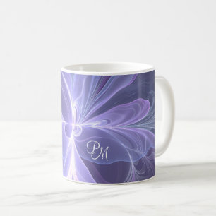 Monogramm Lila Abstrakt Modernes Fraktal Tasse