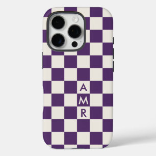 Monogramm Lila Creme Prüfmuster iPhone 16 Pro Hülle