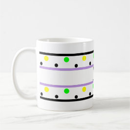 Monogramm Lila-Gelbgrüne Polka-Punkte Kaffeetasse