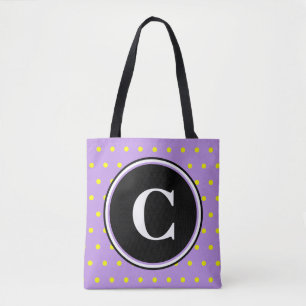 Monogramm Lila-Gelbpolka-Punkte