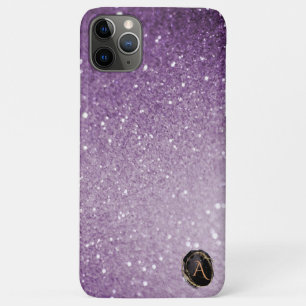 *~* Monogramm Lila Gradient Ombre Glitzer Case-Mate iPhone Hülle