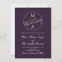 Monogramm Lila Hochzeit