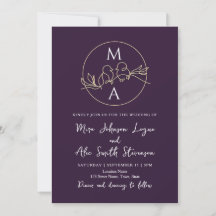 Monogramm Lila Hochzeit