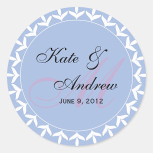 Monogramm lila Hochzeitsfest-Siegel Runder Aufkleber