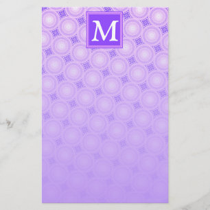 Monogramm lila Kreismuster Briefpapier