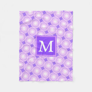Monogramm lila Kreismuster Fleecedecke
