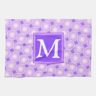Monogramm lila Kreismuster Küchentuch
