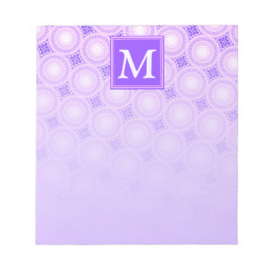Monogramm lila Kreismuster Notizblock